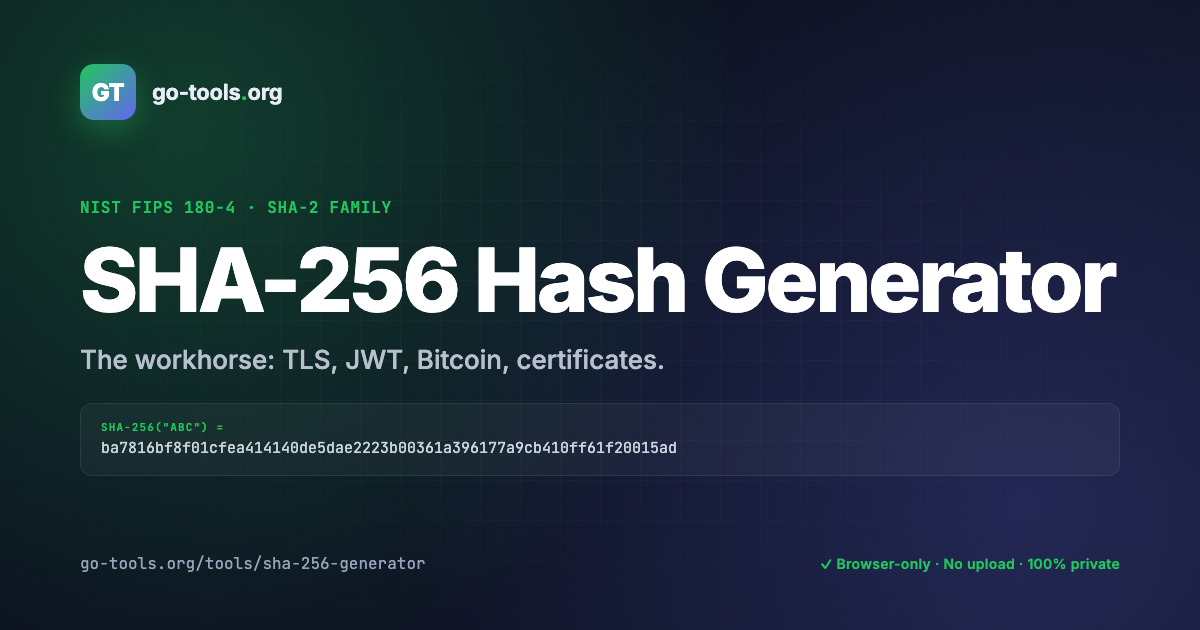 Gerador de Hash SHA-256 Online Grátis — Ferramenta de Checksum SHA256 ...
